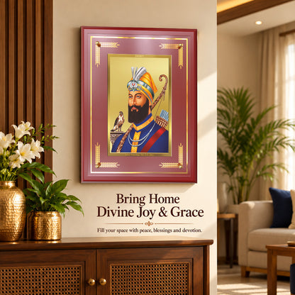 24K Gold-Plated Guru Gobind Singh MDF Frame | Premium Gift Box | 27x35 CM