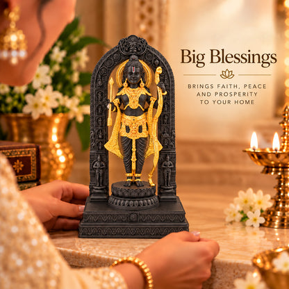 24K Gold-Plated Ram Lalla Idol | Premium Gift Box | 18x10 CM