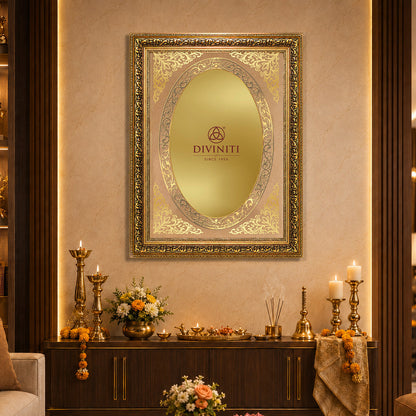 Diviniti Double Glass Frame Personalised Wall Mount Photo Frame in 24K Gold Plated Foil