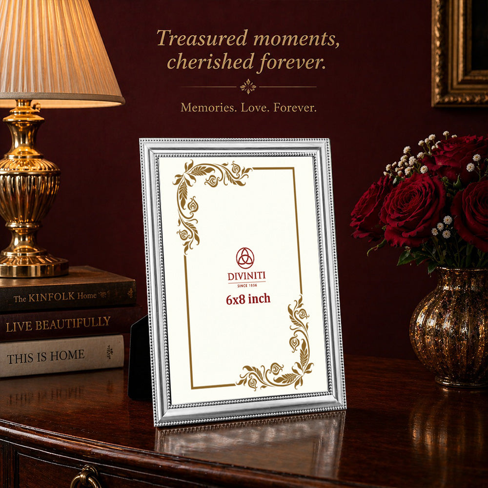 Diviniti Premium Silver Plated 6x8 Photo Frame