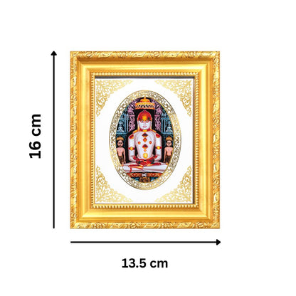 Lord Adinath (Rishabhdev) Divine Jain Tirthankara Sacred Peace Royal Tabletop Frame in 24K Gold Plated Foil