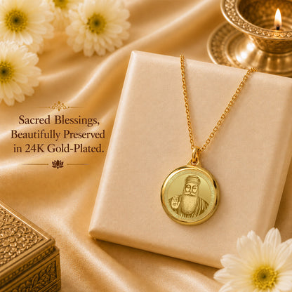 Diviniti 24K Double Sided Gold Plated Pendant Golden Temple & Guru Nanak Dev Ji | 18 MM Flip Coin (1 PCS)