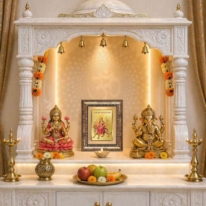 Diviniti 24K Gold Plated Durga With Mantra (Classic) Divine Wall and Table Top Frame for Home Mandir & Office Decor | Luxury Spiritual Gift