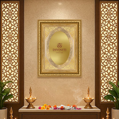 Diviniti Double Glass Frame Personalised Wall Mount Photo Frame in 24K Gold Plated Foil