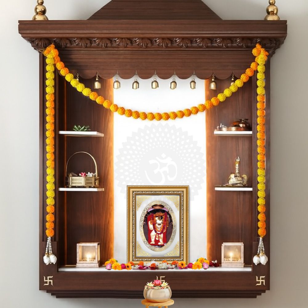 Mehandipur Balaji | Divine Hanuman Wall & Tabletop Royal Photo Frame in 24K Gold Plated Foil