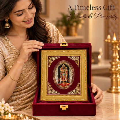 24K Gold-Plated Lord Ram Lalla Frame | Premium Gift Box | 16x13.5 CM
