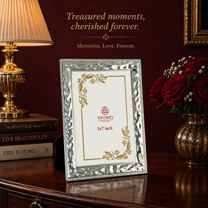 Diviniti Premium Silver Plated 5x7 Photo Frame with Luxury Gift Box
