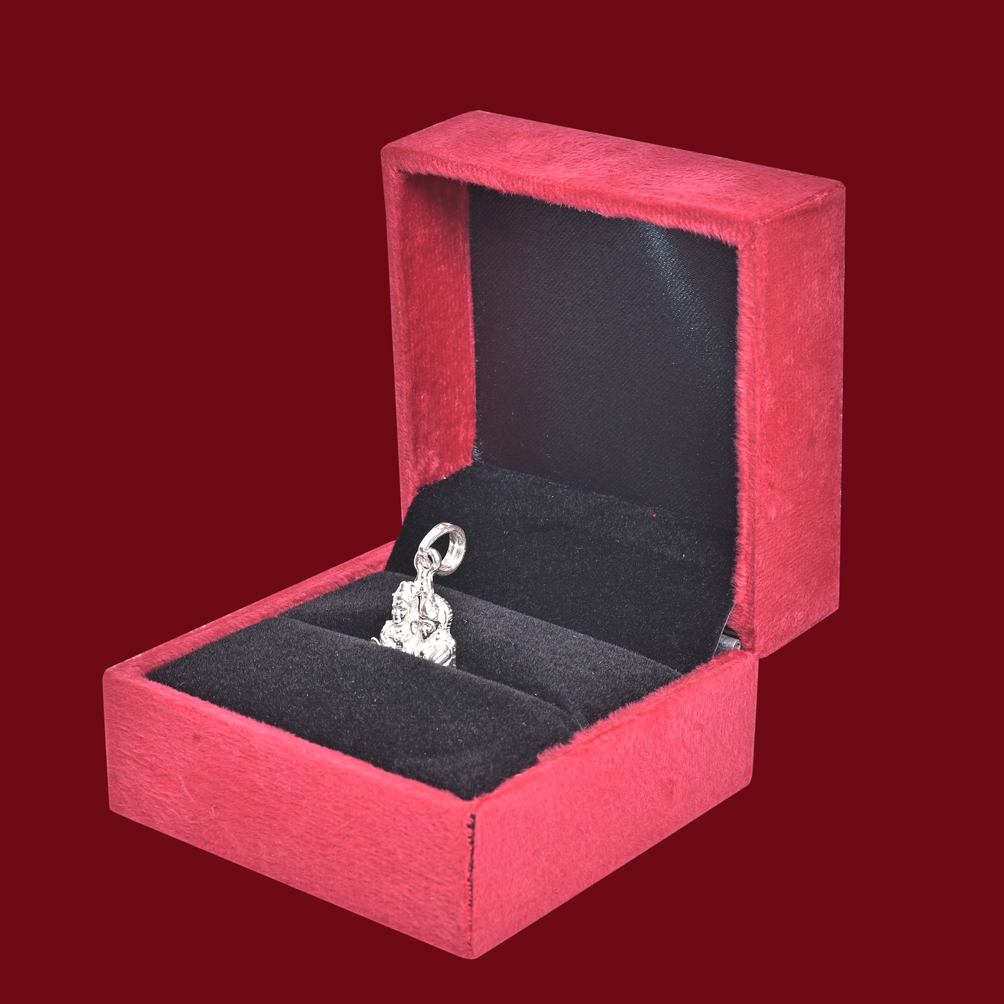 DIVINITI 925 Pure Silver Shiv Parvati Big Pendant For Men, Women & Kids Divine God Pendant For Birthday, Anniversary, Special Occasion Gift (2x2 CM 12 g)