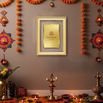 Diviniti Double Glass Frame Personalised Wall Photo Frame in 24K Gold Plated Foil