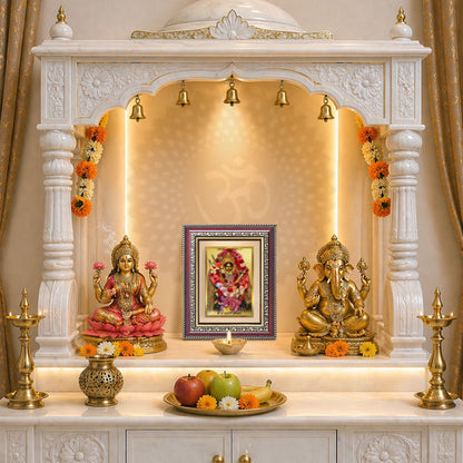 Diviniti 24K Gold Plated Katyayani Mata (Classic) Divine Wall and Table Top Frame for Home Mandir & Office Decor | Luxury Spiritual Gift