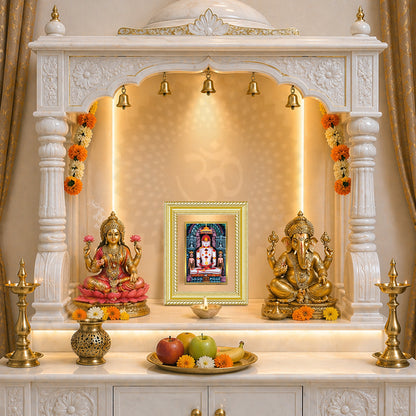 Diviniti 24K Gold Plated Adinath Divine Wall and Table Top Frame for Home Mandir & Office Decor | Premium Jain Spiritual Gift