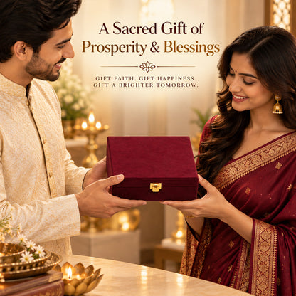24K Gold-Plated Vyapar Vriddhi Yantra Frame | Premium Gift Box | 12x11 CM