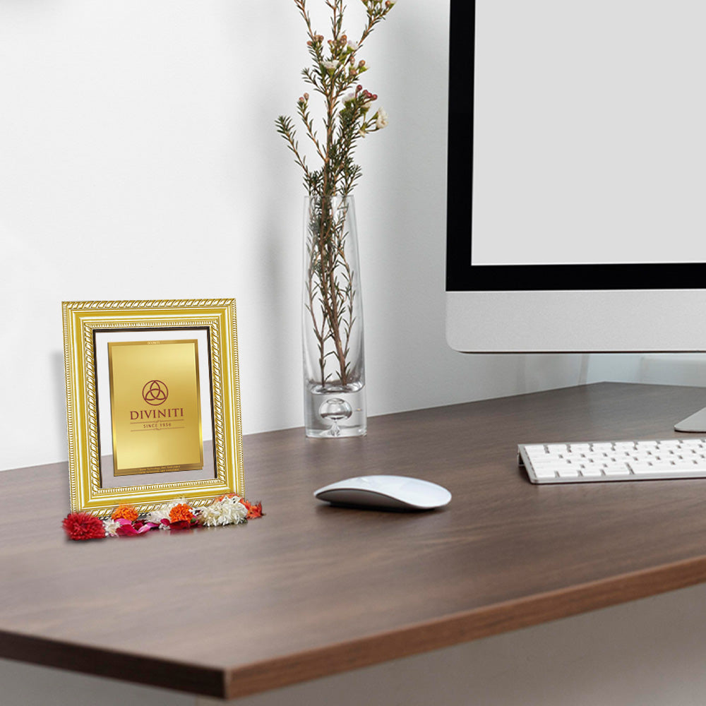 Diviniti Double Glass Frame Personalised Wall Photo Frame in 24K Gold Plated Foil
