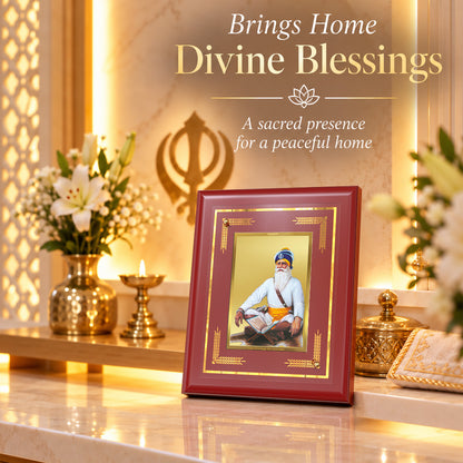 24K Gold-Plated Baba Deep Singh Ji MDF Frame | Premium Gift Box | 16 X 13.5 CM