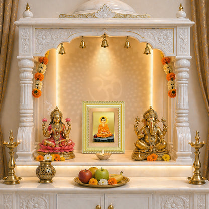 Diviniti 24K Gold Plated Buddha (Classic) Divine Wall and Table Top Frame for Home Mandir & Office Decor | Luxury Spiritual Gift