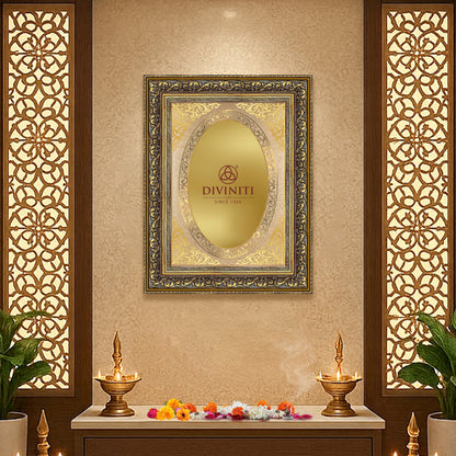 Diviniti Double Glass Frame Personalised Wall Mount Photo Frame in 24K Gold Plated Foil