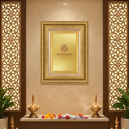 Diviniti Double Glass Frame Personalised Wall Mount Photo Frame in 24K Gold Plated Foil