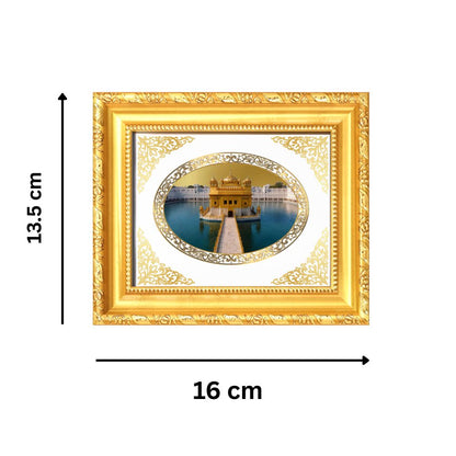 Sri Harmandir Sahib (Golden Temple) Divine Sikh Sacred Darshan Royal Tabletop Frame in 24K Gold Plated Foil