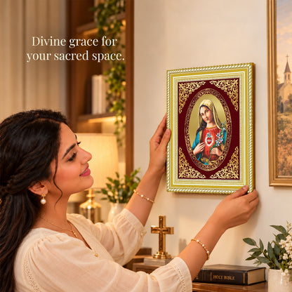 24K Gold-Plated Mother Mary BG Frame | Premium Gift Box | 26x20 CM