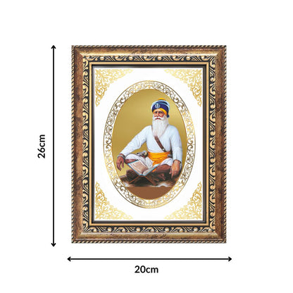 Baba Deep Singh Ji | Sikh Warrior Saint Wall & Tabletop Royal Photo Frame in 24K Gold Plated Foil