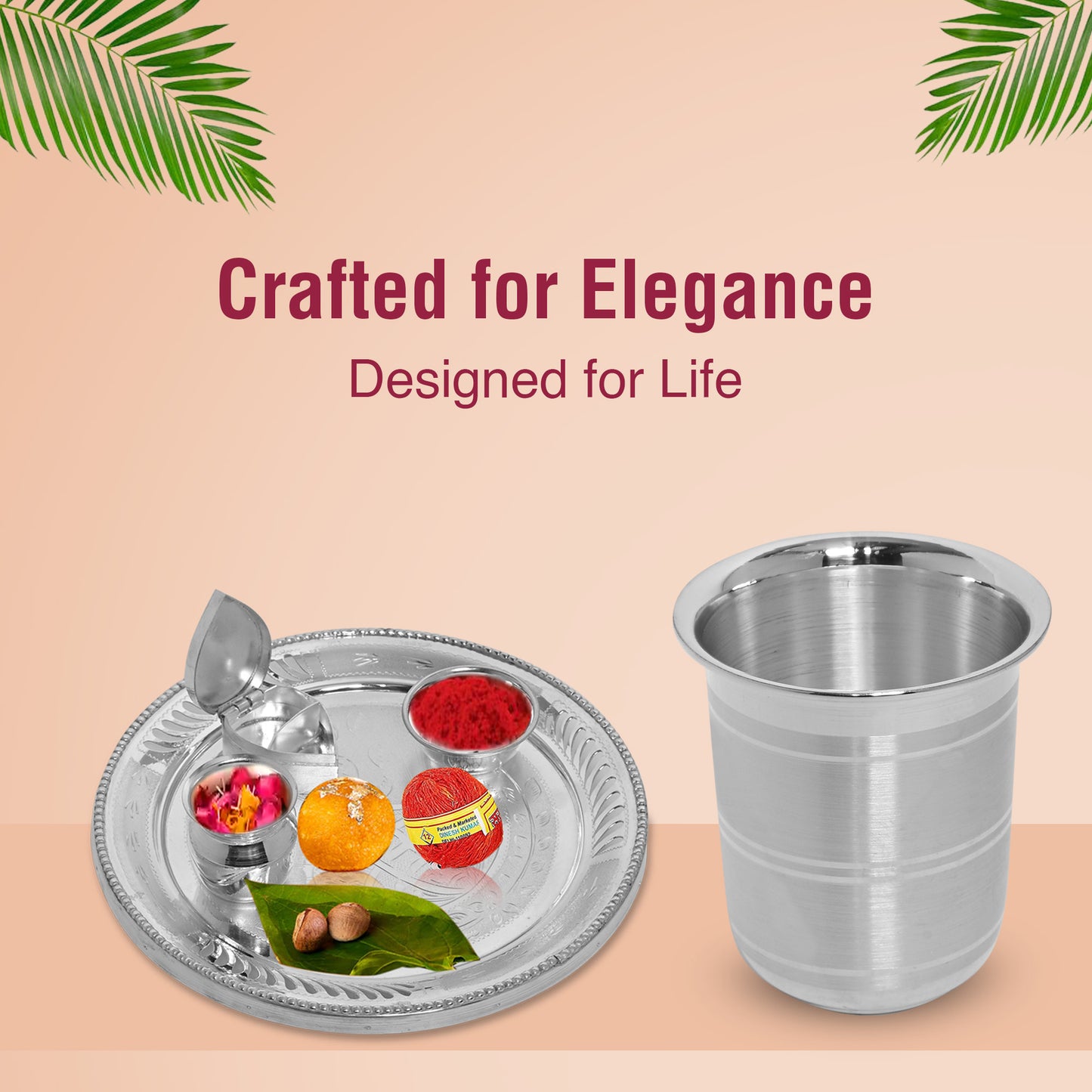 DIVINITI 925 Pure Silver Glass for Pooja and Gifting Mandir Puja Purpose (36.5g)