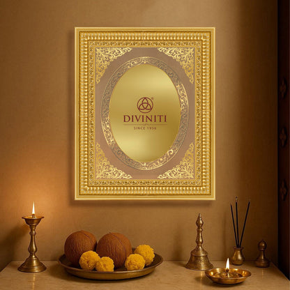 Diviniti Double Glass Frame Personalised Tabletop and Wall Photo Frame in 24K Gold Plated Foil