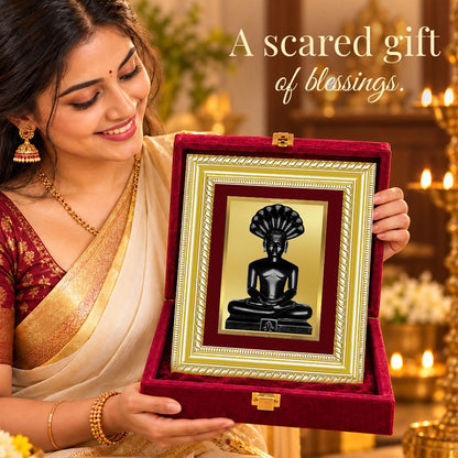 24K Gold-Plated Parshwanath Ji Frame | Premium Gift Box | 17.5x21.5 CM