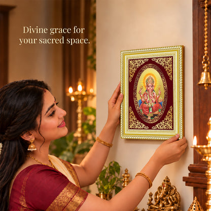 24K Gold-Plated Ganesha Frame | Premium Gift Box | 26x20 CM