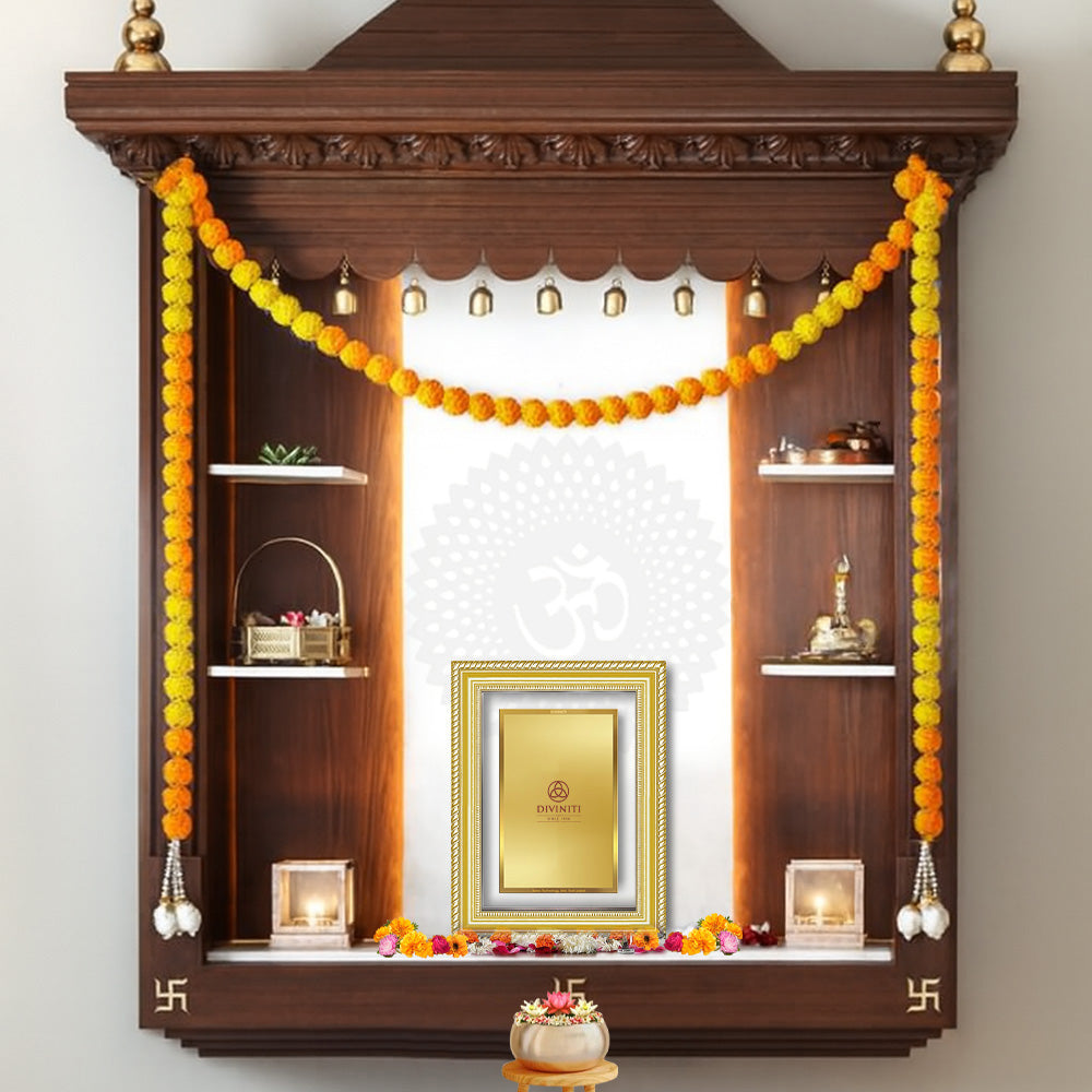 Diviniti Double Glass Frame Personalised Tabletop and Wall Photo Frame in 24K Gold Plated Foil