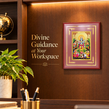 24K Gold-Plated Satya Narayan MDF Frame | Premium Gift Box | 26x20 CM
