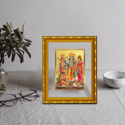 DIVINITI 24K Gold Plated Lord Ram Darbar Photo Frame for Home Decor, Table Top, Wall Hanging, Workshop, Premium Gift|DG103 Size 2 (22.6x18.4 CM)