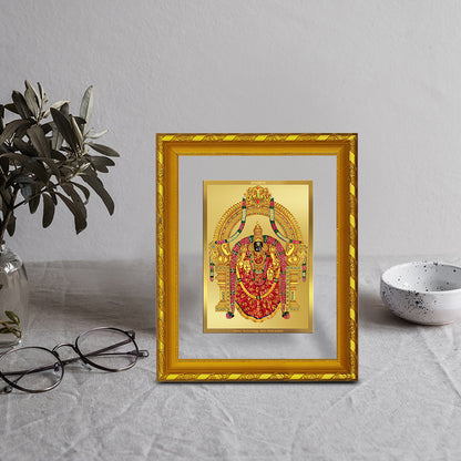 DIVINITI 24K Gold Plated Foil Padmavathi Photo Frame for Home Wall Decor, Workshop, Table Top, Gift|DG103 Size 2 (22.6x18.4 CM)