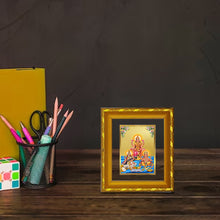 Load image into Gallery viewer, DIVINITI 24K Gold Plated Lakshmi Ganesha Saraswati Photo Frame For Home Wall Decor, Puja (15.0 X 13.0 CM)
