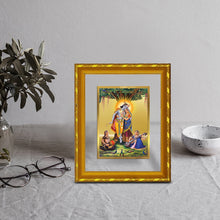 Load image into Gallery viewer, DIVINITI 24K Gold Plated Radha Krishna Photo Frame For Home Decor, Tabletop, Worship (21.5 X 17.5 CM)