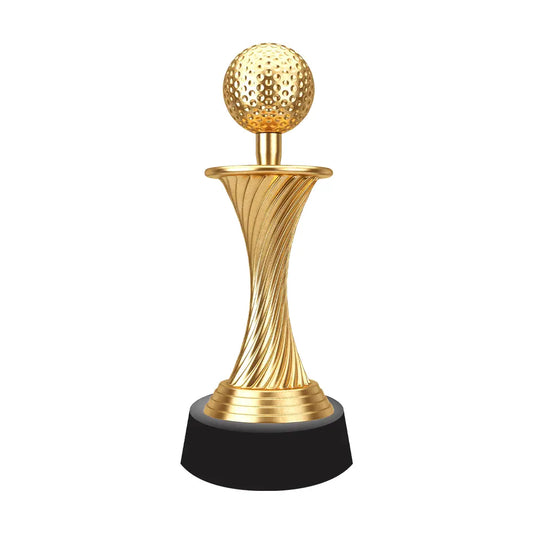 24K Gold Plated Swing Golf Trophy to Victory Round Trophy of Excellence for Golfers