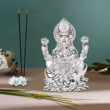Load image into Gallery viewer, DIVINITI 999 Silver Plated Goddess Laxmi Idol For Home Decor, Tabletop, Puja Room, Wealth (6.5 X 4.2 CM)
