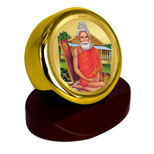 Load image into Gallery viewer, Diviniti 24K Gold Plated Baba Lokenath Frame For Car Dashboard, Home Decor, Gift &amp; Prayer (5.5 x 5.0 CM)
