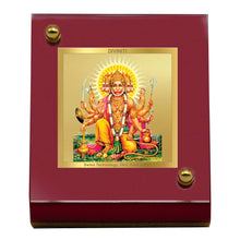 Load image into Gallery viewer, Diviniti 24K Gold Plated Panchmukhi Hanuman Frame For Car Dashboard, Home Decor, Puja (5.5 x 6.5 CM)
