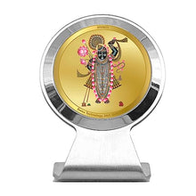 Load image into Gallery viewer, Diviniti 24K Gold Plated Shrinathji Frame For Car Dashboard, Home Decor &amp; Worship (6.2 x 4.5 CM)
