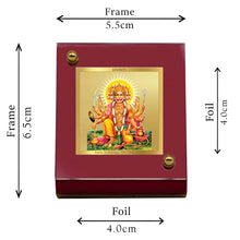 Load image into Gallery viewer, Diviniti 24K Gold Plated Panchmukhi Hanuman Frame For Car Dashboard, Home Decor, Puja (5.5 x 6.5 CM)
