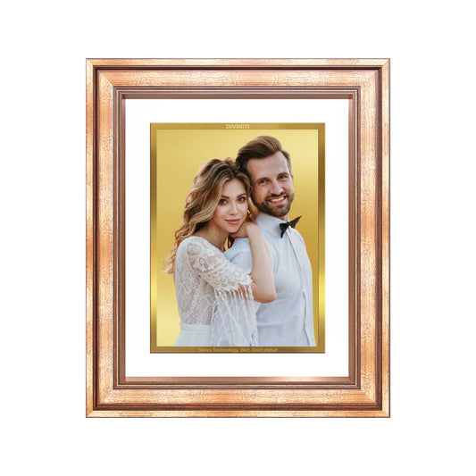 Diviniti Double Glass Frame Personalised Wall Photo Frame in 24K Gold Plated Foil | HP-64-03-S4