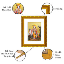 Load image into Gallery viewer, DIVINITI 24K Gold Plated Lord Krishna Photo Frame For Home Wall Decor, Tabletop, Puja (21.5 X 17.5 CM)
