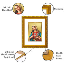 Load image into Gallery viewer, DIVINITI 24K Gold Plated Mother Mary Photo Frame For Home Wall Decor, Prayer, Gift (21.5 X 17.5 CM)
