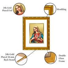 Load image into Gallery viewer, DIVINITI 24K Gold Plated Mother Mary Photo Frame For Home Wall Decor, Prayer, Gift (21.5 X 17.5 CM)