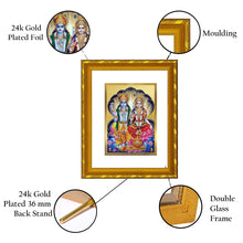 Load image into Gallery viewer, DIVINITI 24K Gold Plated Vishnu Lakshmi Photo Frame For Home Decor, Puja, Festival Gift (21.5 X 17.5 CM)
