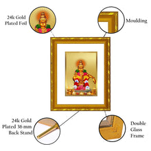 Load image into Gallery viewer, DIVINITI 24K Gold Plated Ayyappan Religious Photo Frame For Home Decor, Worship, Gift (21.5 X 17.5 CM)