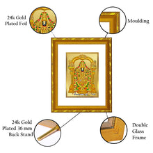 Load image into Gallery viewer, DIVINITI 24K Gold Plated Tirupati Balaji Wall Photo Frame For Home Decor, TableTop, Puja (21.5 X 17.5 CM)