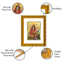 Load image into Gallery viewer, DIVINITI 24K Gold Plated Goddess Durga Photo Frame For Home  Decor, Festival, Puja (21.5 X 17.5 CM)
