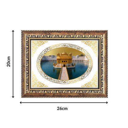 Sri Harmandir Sahib (Golden Temple) | Sikh Sacred Wall & Tabletop Royal Photo Frame in 24K Gold Plated Foil
