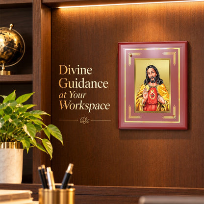 24K Gold-Plated Jesus Christ MDF Frame | Premium Gift Box | 17.5x21.5 CM